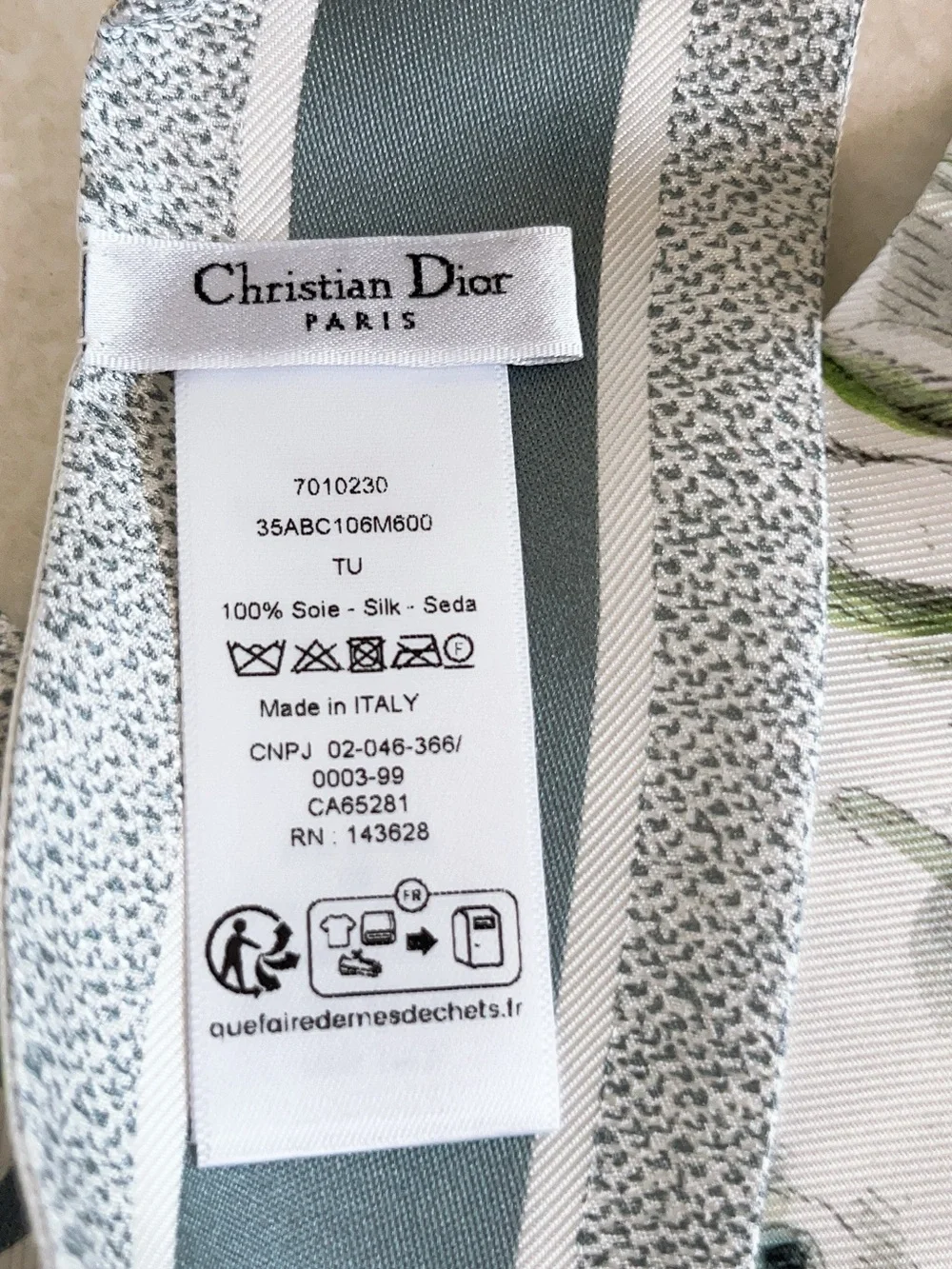 Dior Jardin D’hiver Mitzah Silk Scarf
